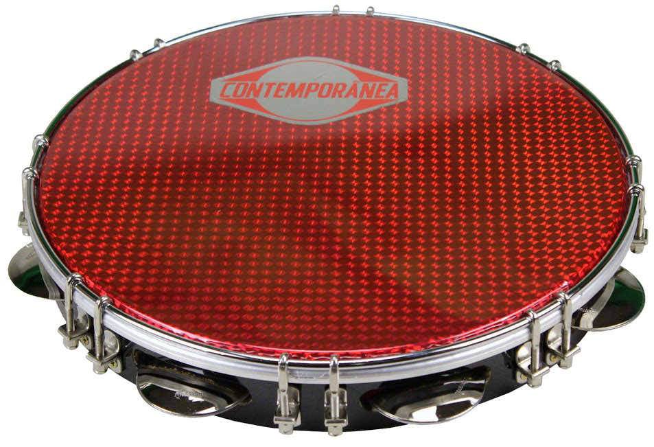 C-PF11-1BR - Pandeiro 11" Schwarz - Rotes Fell - Überholt