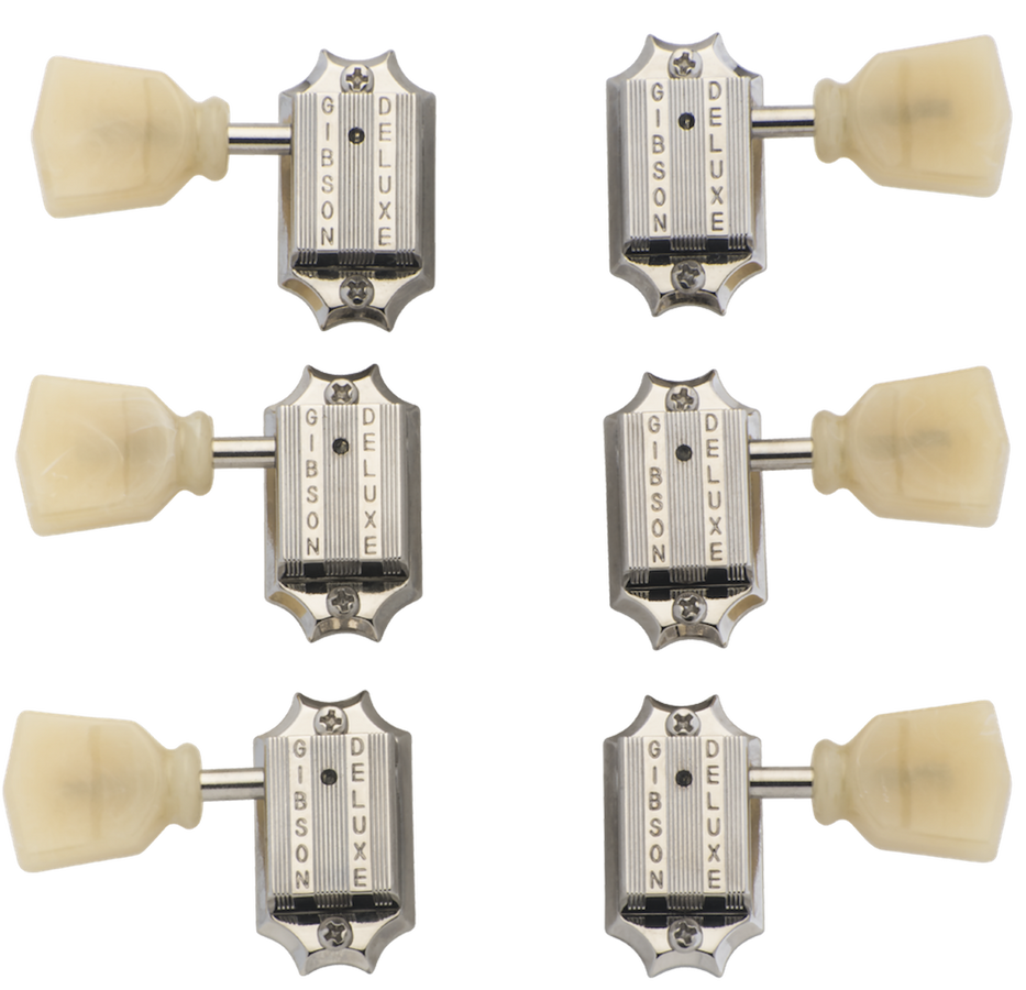 REPLACEMENT PART VINTAGE NICKEL MACHINE HEADS YELLOW BUTTONS