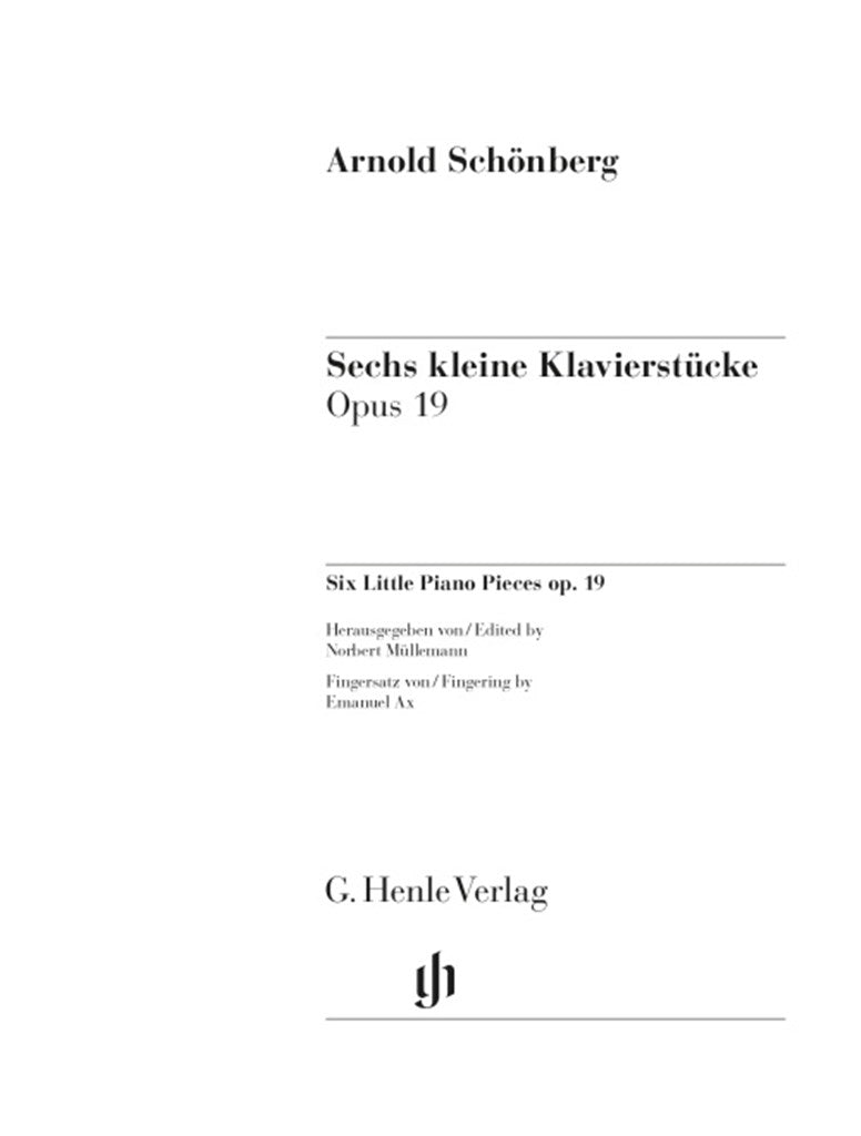 Schonberg Arnold - Sechs kleine Klavierstücke Op.19