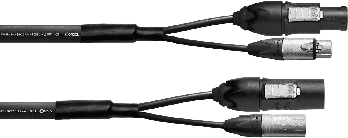 Hybrid XLR 5 Pins + Powercon 2,5 mm True1 - 15M