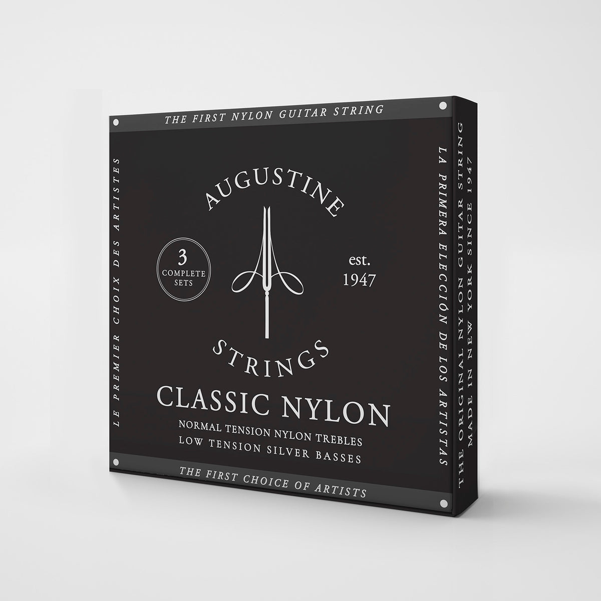 Augustine Klassik Standard Schwarz Niedrige Spannung 3er-Pack