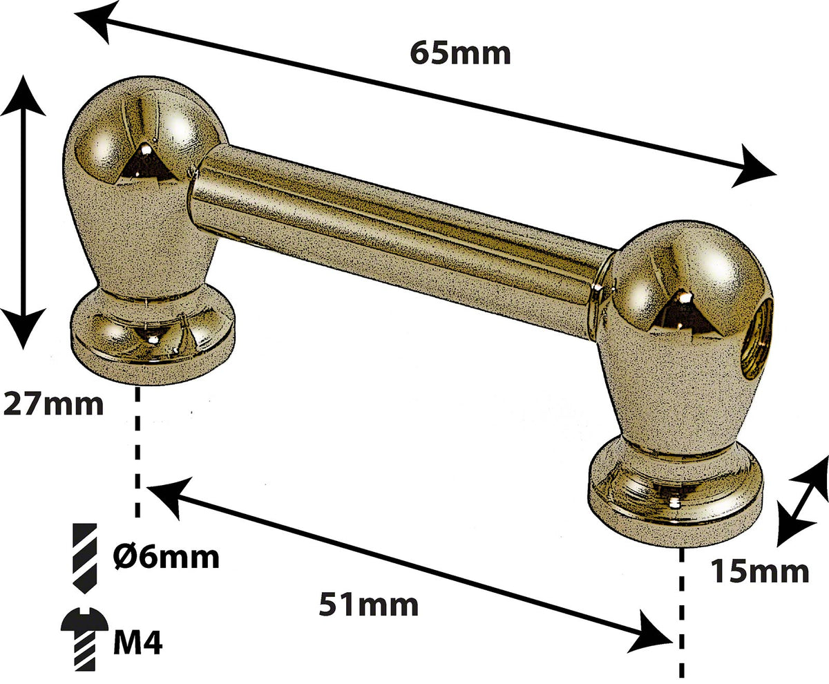 Rohrböckchen - 51mm - Messing - Einseitig (X1)