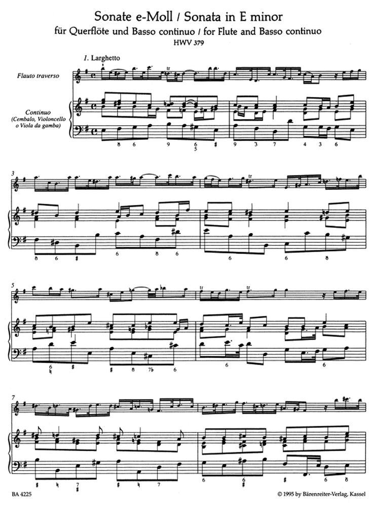 Haendel G.F. - Elf Sonaten - Flute et Basse Continue