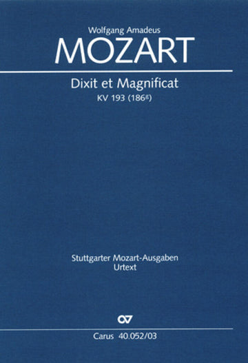 Mozart W.a. - Dixit & Magnificat C-dur KV 193 - Vocal Score