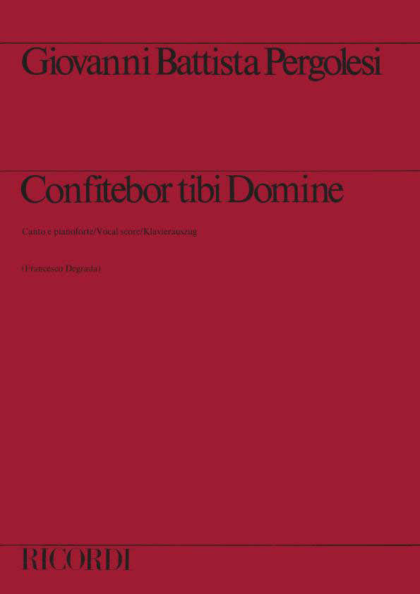 PERGOLESI G.B. - CONFITEBOR TIBI DOMINE - CHANT ET PIANO