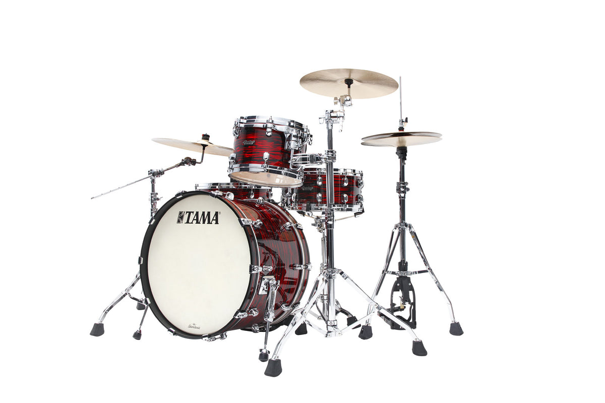 STARCLASSIC MAPLE ROCK 22 DRUM KIT CHROME SHELL HARDWARE RED OYSTER