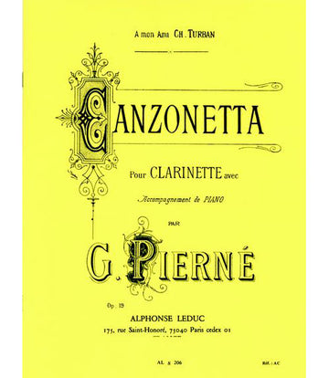 Pierne G. - Canzonetta - Clarinette