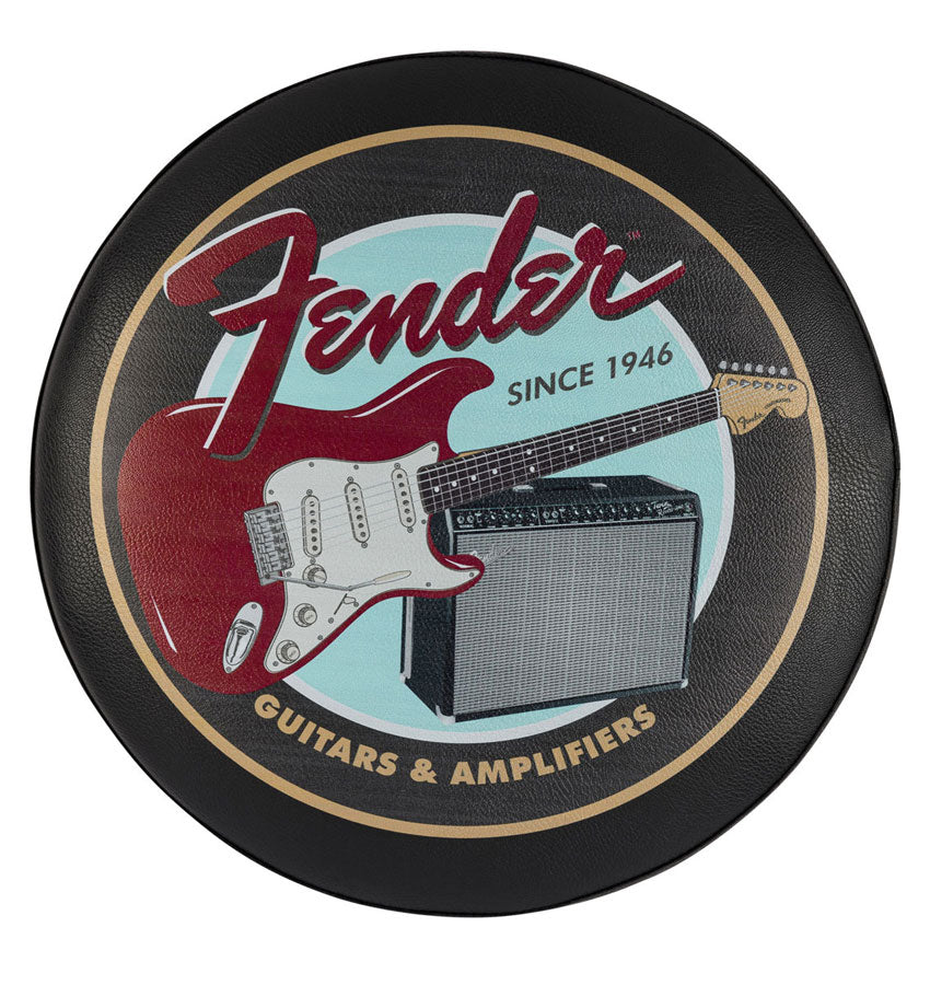 Guitars And Amps Pick Pouch Barstool Black-Black 30"