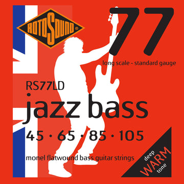 RS77LD Jazz Bass Monel Flatwound, lange Mensur 45-105