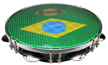C-PL10-01B - Pandeiro 10" Schwarz - Brasilienflagge