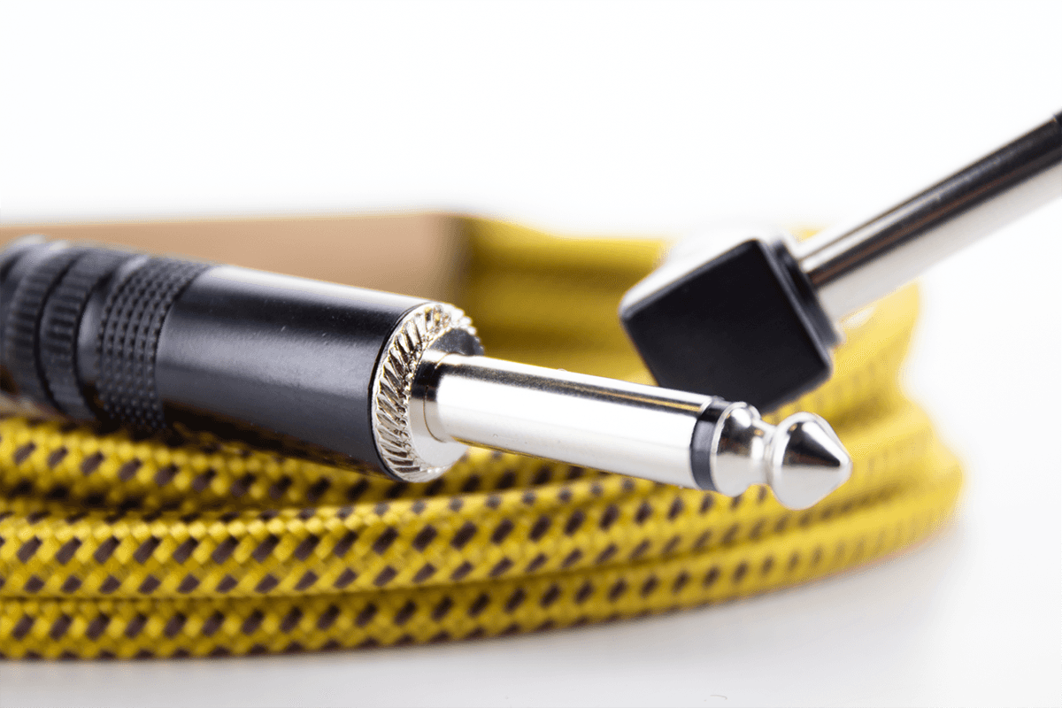 Gitarrenkabel Klinke Gerade /Abgewinkelt 3 M Tweed Gelb