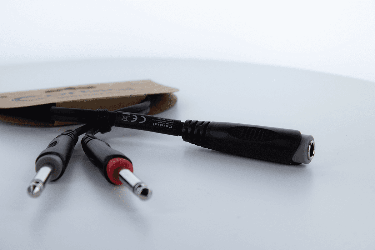 Kabel Y Abzweigkabel Stereo-Klinke Buchse / 2 Mono-Klinken Stecker 30 cm