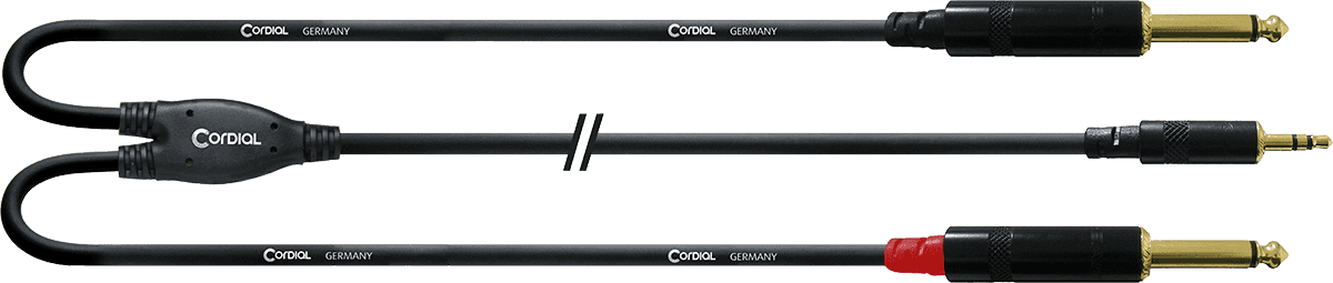 Y-Kabel Splitter Stereo-Mini-Klinke/2 Mono-Klinke 1,5 M