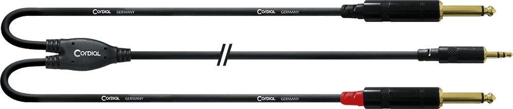 Cordial Y-Kabel Splitter Stereo-Mini-Klinke/2 Mono-Klinke 1,5 M