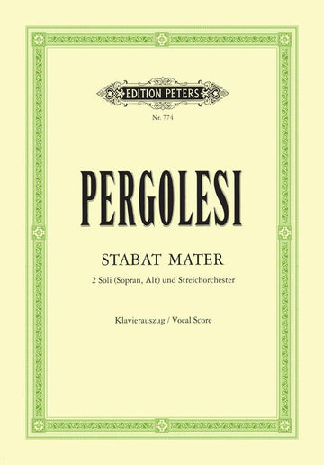 PERGOLESI GIOVANNI BATTISTA - STABAT MATER - MIXED CHOIR (PER 10 MINIMUM)