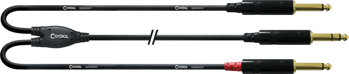 Y-Kabel Splitter Stereo-Klinke/2 Mono-Klinke 6 M