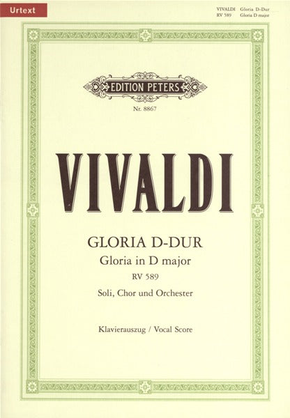 Edition Peters Vivaldi Antonio - Gloria In D RV 589 - Mixed Choir