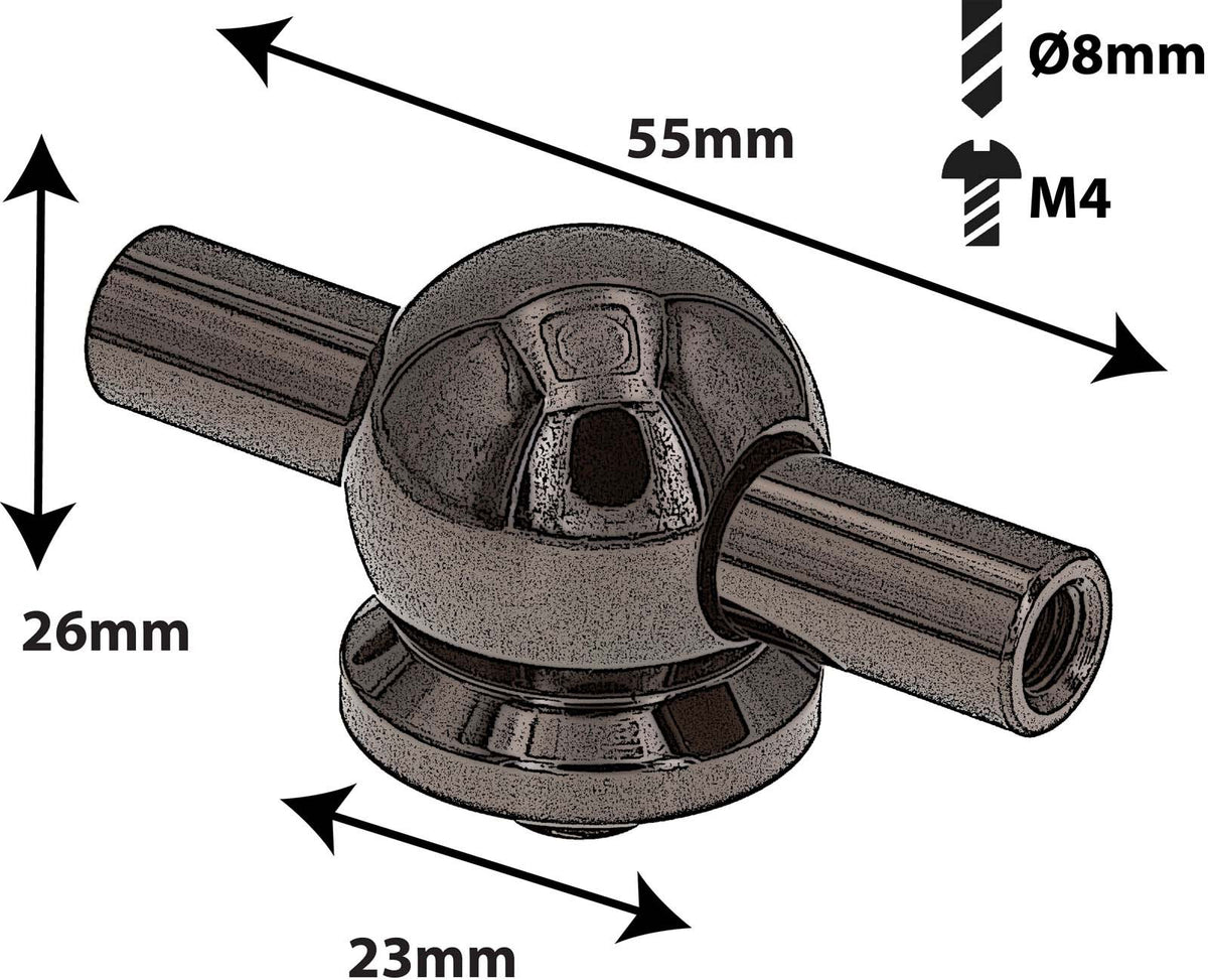 L24SD-BK - Snare Drum Lug - Single Drilling Point Black (x1)