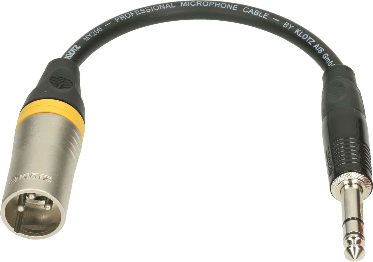 XLR-MP6.3 XLR M-JACK 1/4" ADAPT. ST. 0,2M XLR3P M KLOTZ - JACK 3P 6,35MM