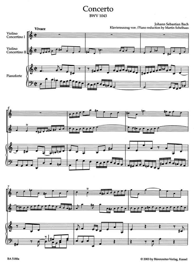 J.S. - Concerto En Re Mineur Bwv 1043 Pour 2 Violons Cordes Et Basse Continue