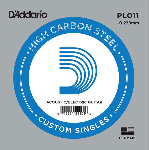 D'ADDARIO PL011 PLAIN STEEL GUITAR SINGLE STRING .011