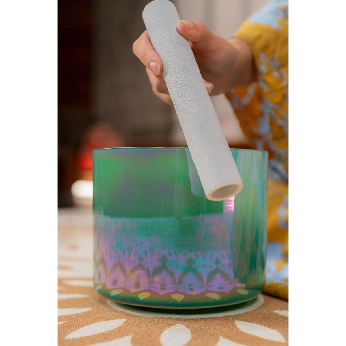 6.75" Essence Solfeggio Crystal Singing Bowl 285 Hz Turquoise Green