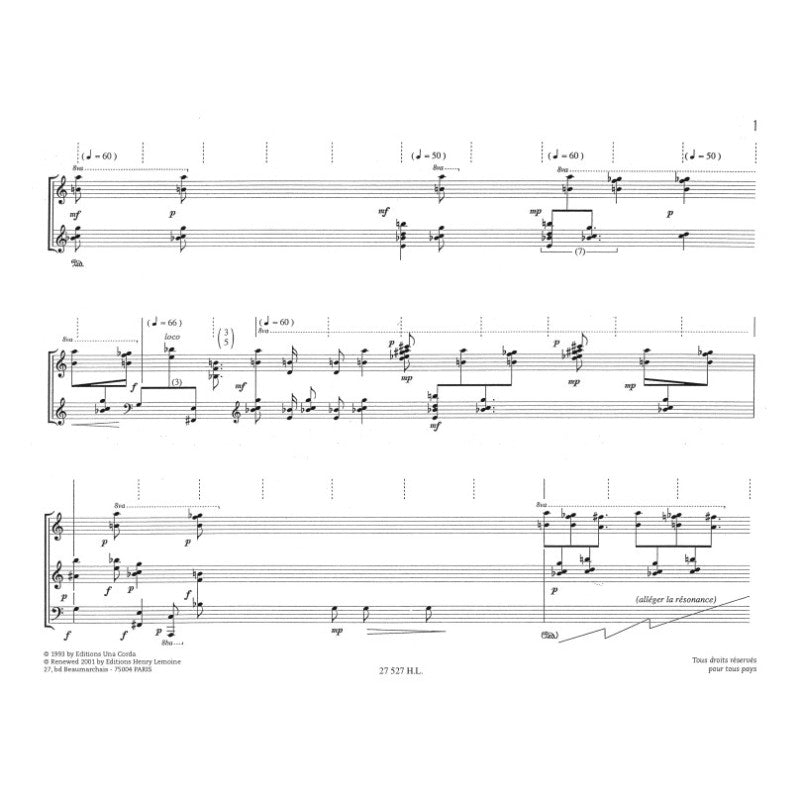 Murail Tristan - Abschiedsglocken und ein Lächeln... In Memoriam Olivier Messiaen - Klavier