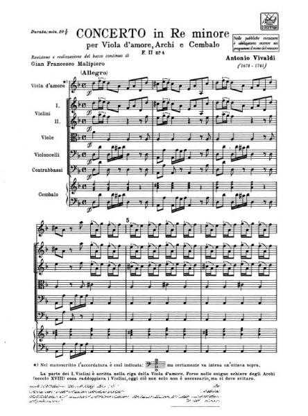 Vivaldi A. - Konzert in d-Moll RV 393 F.ii/4 - Viola d'amore