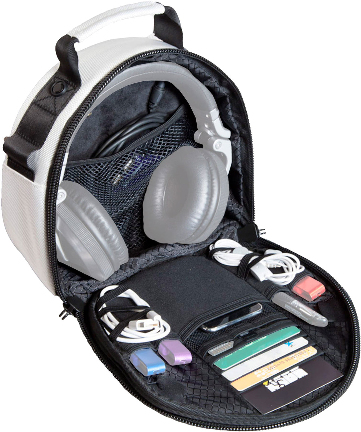 Weiße Kopfhörertasche