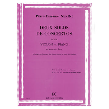 Nerini PIERRE-emmanuel - Solos De Concertos (2) En Sol Maj. et Sib Maj. - Violon et Piano