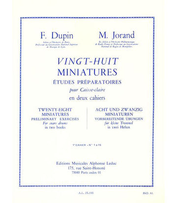 DUPIN F. JORAND M. - 28 MINIATURES VOL. 1 - CAISSE CLAIRE