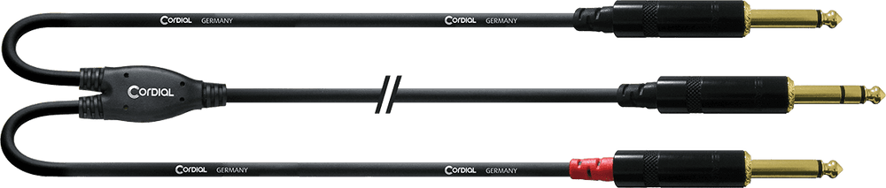 Cordial Y-Kabel Splitter Stereo-Klinke/2 Mono-Klinke 3 M