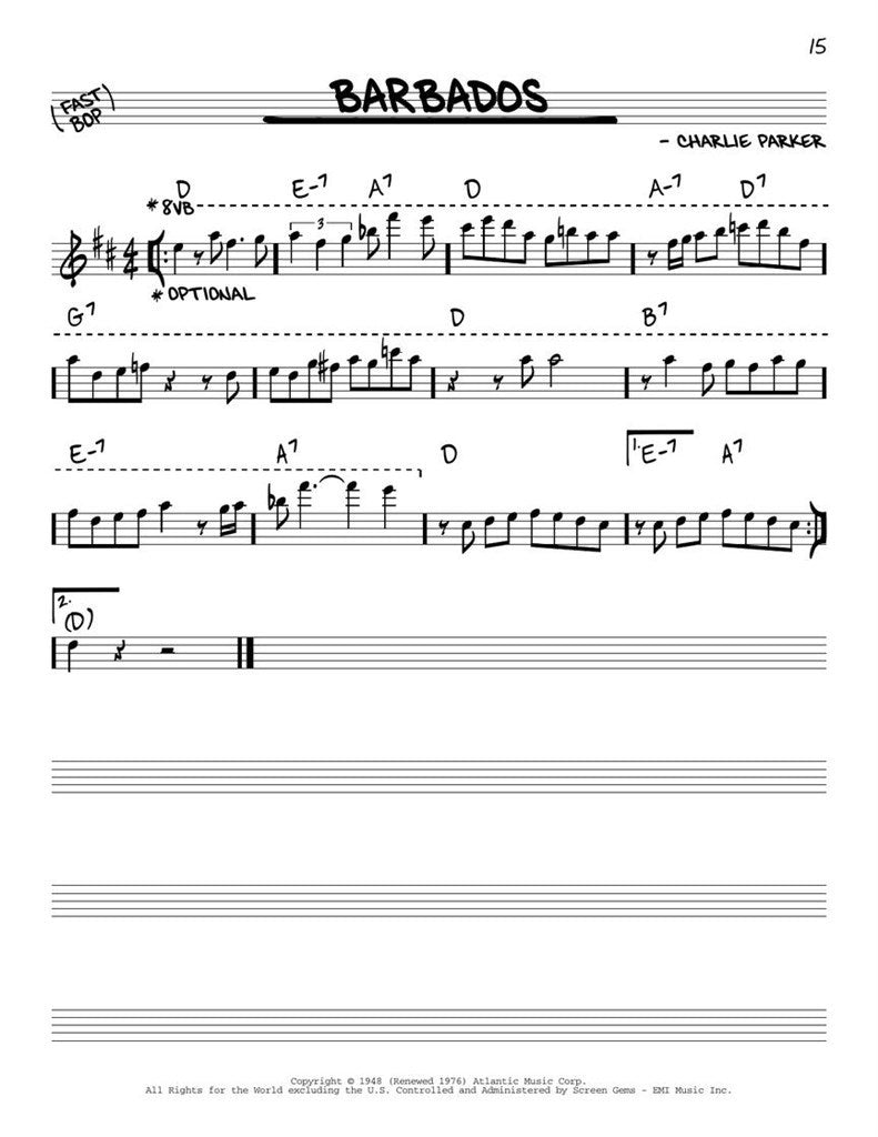 The Real Bebop Book - Eb Instruments