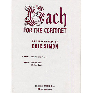 BACH FOR THE CLARINET PART 1 (CLARINETTE / PIANO)