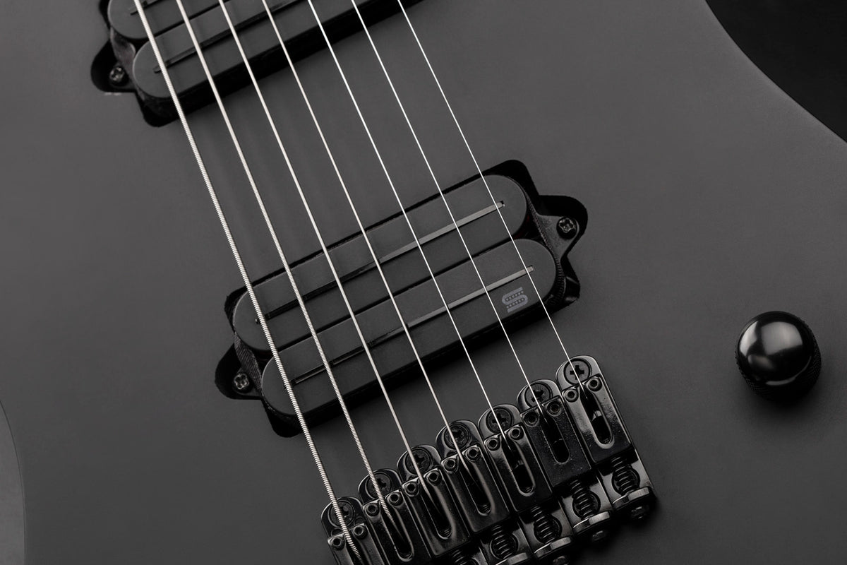 Humbucker 7-saitig Black Jupiter Rails, Signatur von Wes Hauch, Satz, schwarz