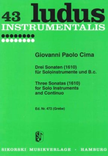 Cima G.P. - Drei Sonaten (1610) für Soloinstrumente und B.C