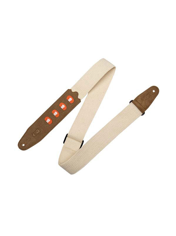 Baumwollgurt mit 4 Plektrenhaltern 5 cm - Natur/Natur