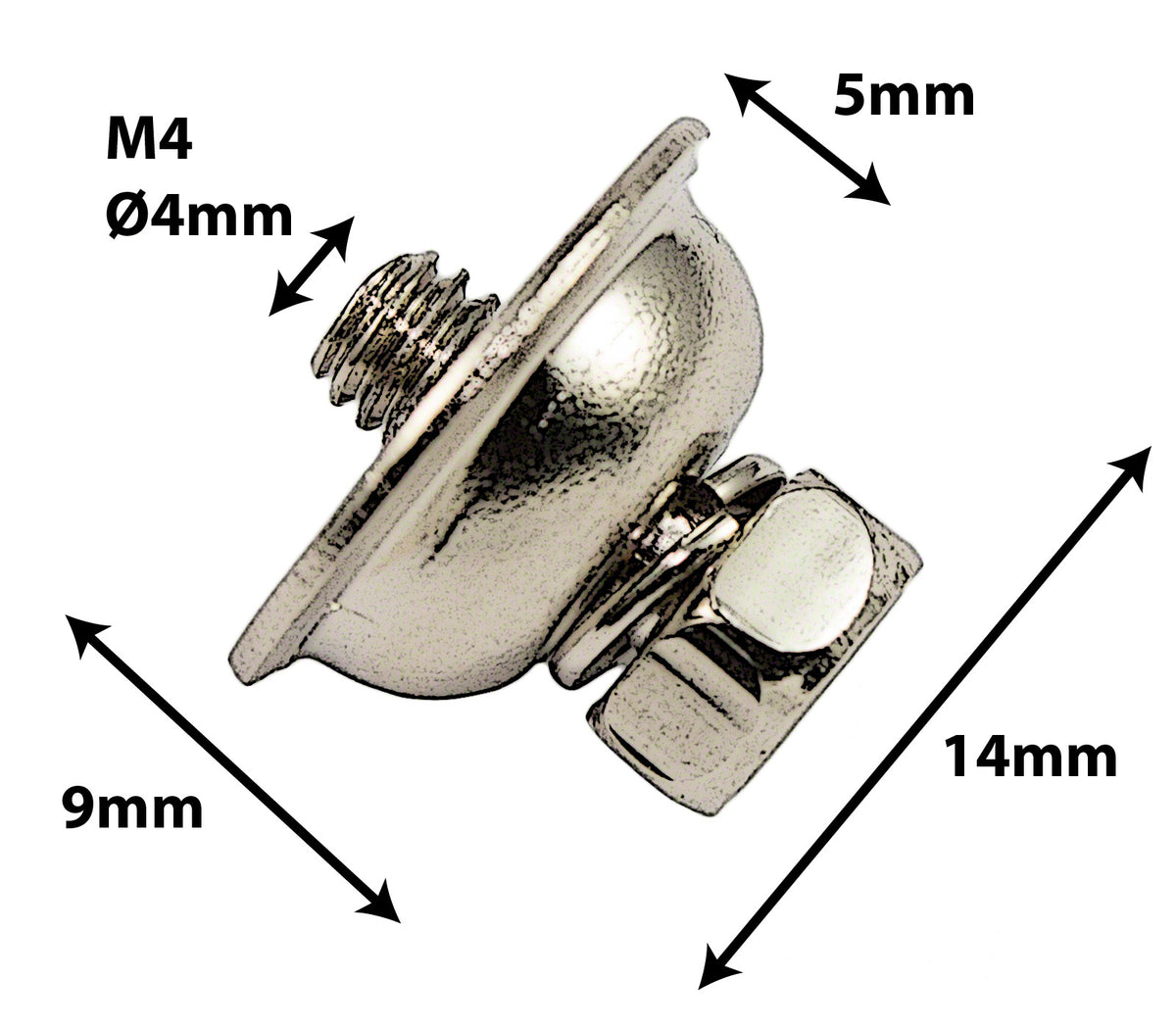 M4 9mm - Innenschraube Für Metallschlagzeugkessel (X10)