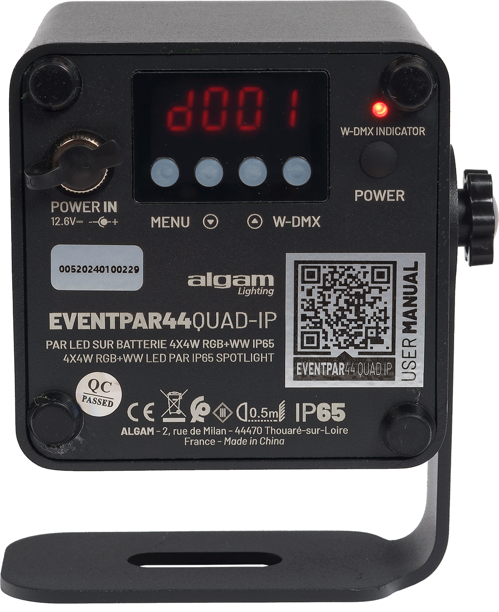 BATTERY PAR 4 X4W RGB+WW IR WIRELESS DMX IP65