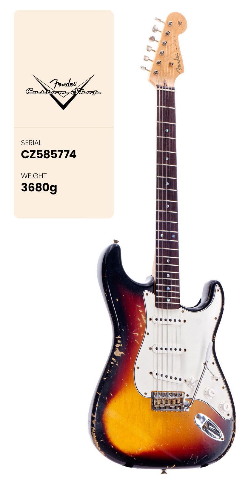 60 Stratocaster Heavy Relic Rw 3-farbiger Sunburst