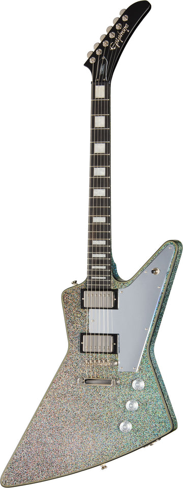Explorer Custom Signatur Lzzy Hale Schwarzer Diamant Holografischer Glitzer IBG