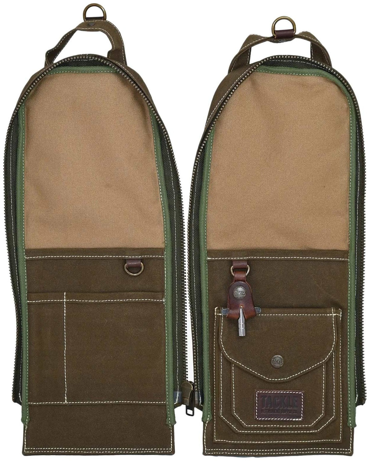 Modulares Stick-Case aus gewachstem Canvas - Waldgrün