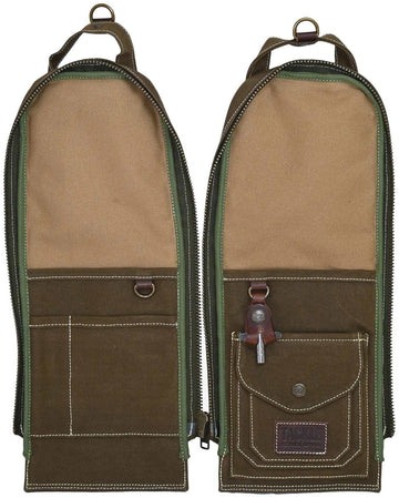 Modulares Stick-Case aus gewachstem Canvas - Waldgrün