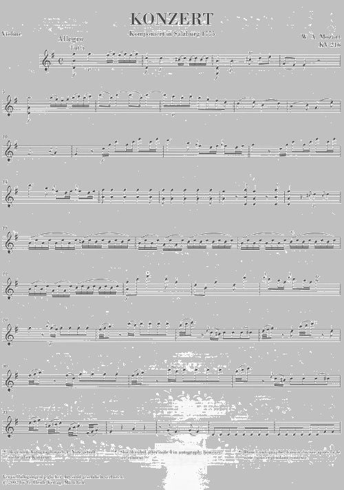 Mozart W.a. - Violinkonzert Nr. 3 G-Dur K. 216