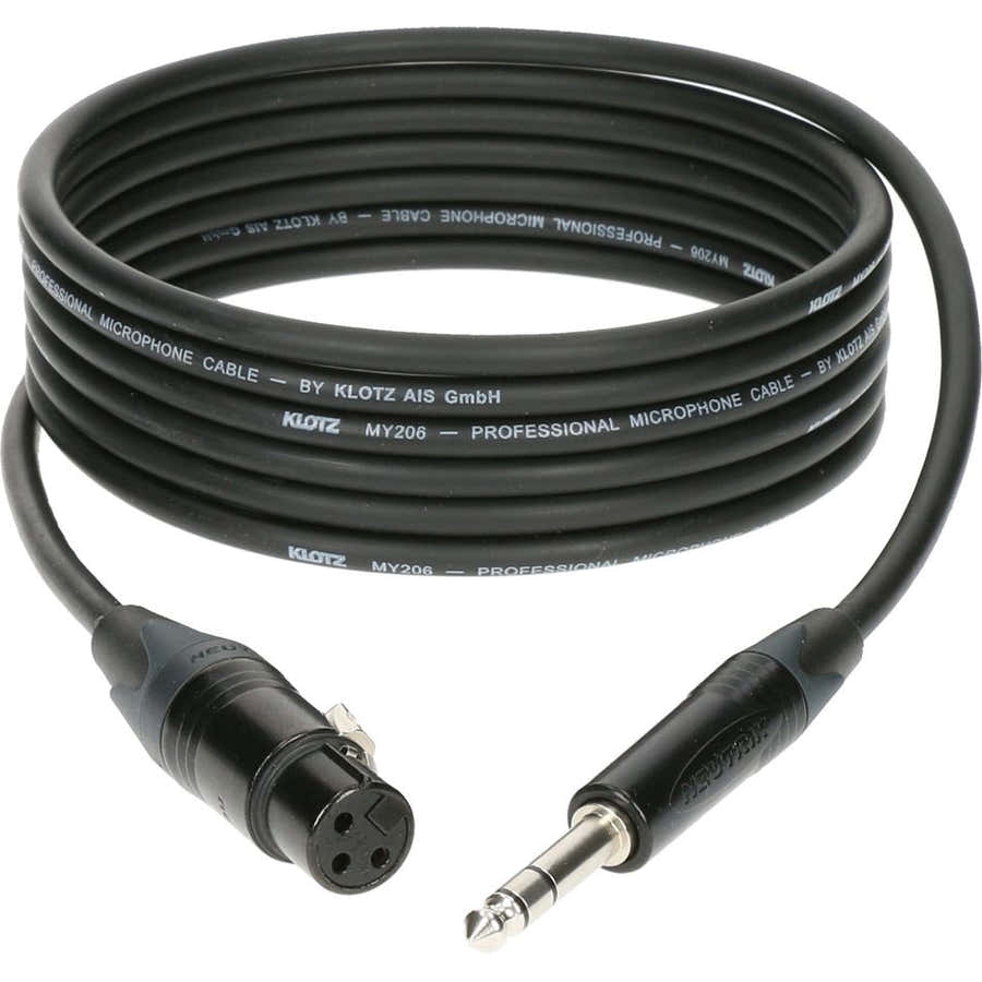 M1 MIC CABLE BLACK 5M XLR 3 FEMALE - JACK 3P CONNECTOR METAL BLACK
