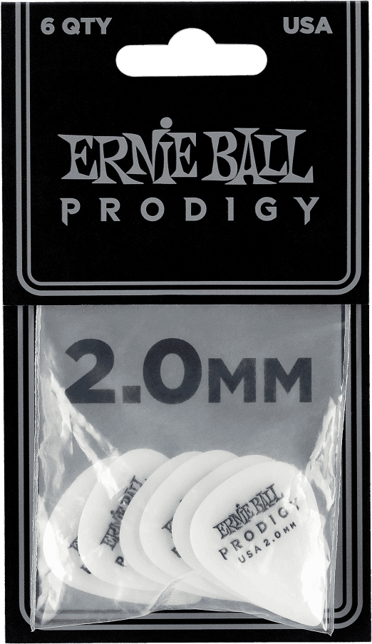 Plektren Prodigy Beutel mit 6 Weiß 2mm