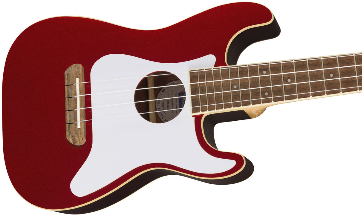 Stratocaster Fullerton Uke WN Candy-Apfel-Rot