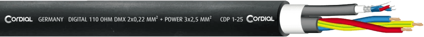 Hybrid XLR 5 Pins + Powercon 2,5 mm True1 - 15M