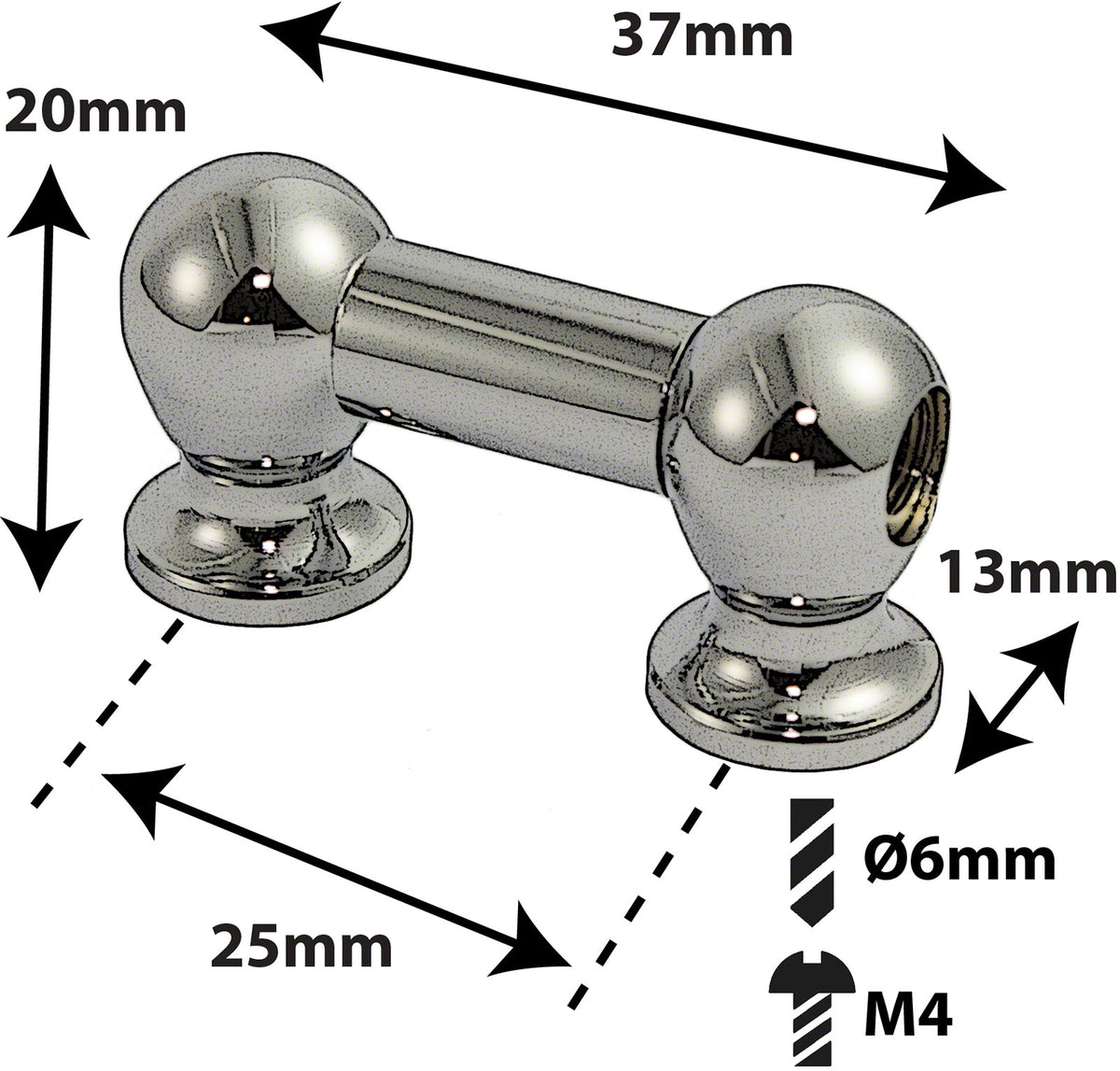 TL1D25 - SPANNBCKCHEN TUBELUG - 25MM - DOPPELTE SPANNSCHRAUBEN (X1)