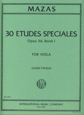 MAZAS J. F. - 30 ETUDES SPECIALES BOOK 1 OP.36 - ALTO
